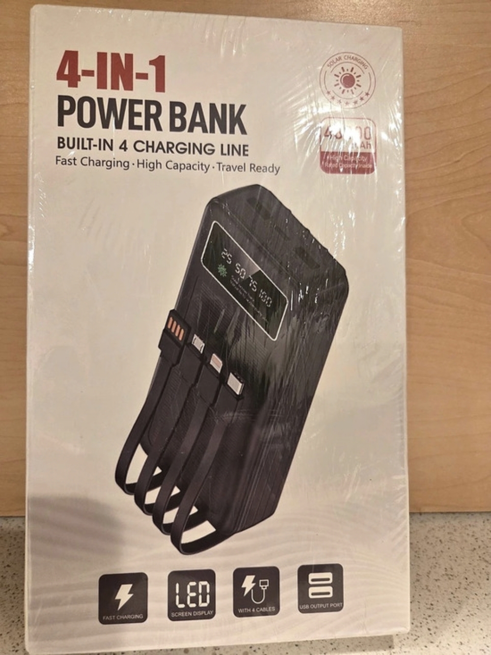Solar Energy 4-in-1 Power Bank 48000mAh Power Bank